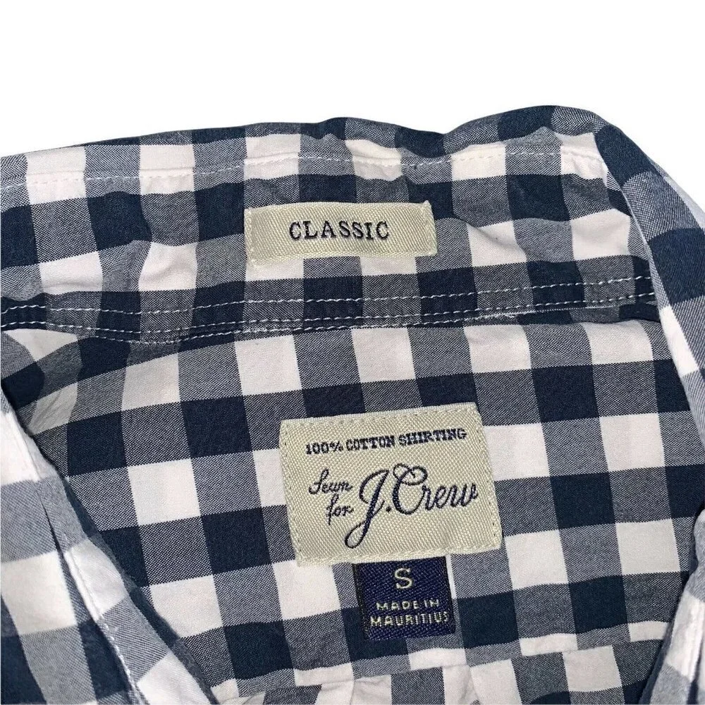 J. Crew Men's S Small Button Down Shirt Classic Fit 100% Cotton Buffalo Plaid
